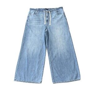 Gap Superlight Pull On Baggy Jeans Pants Light Wash Denim High Rise Wide Leg XXL